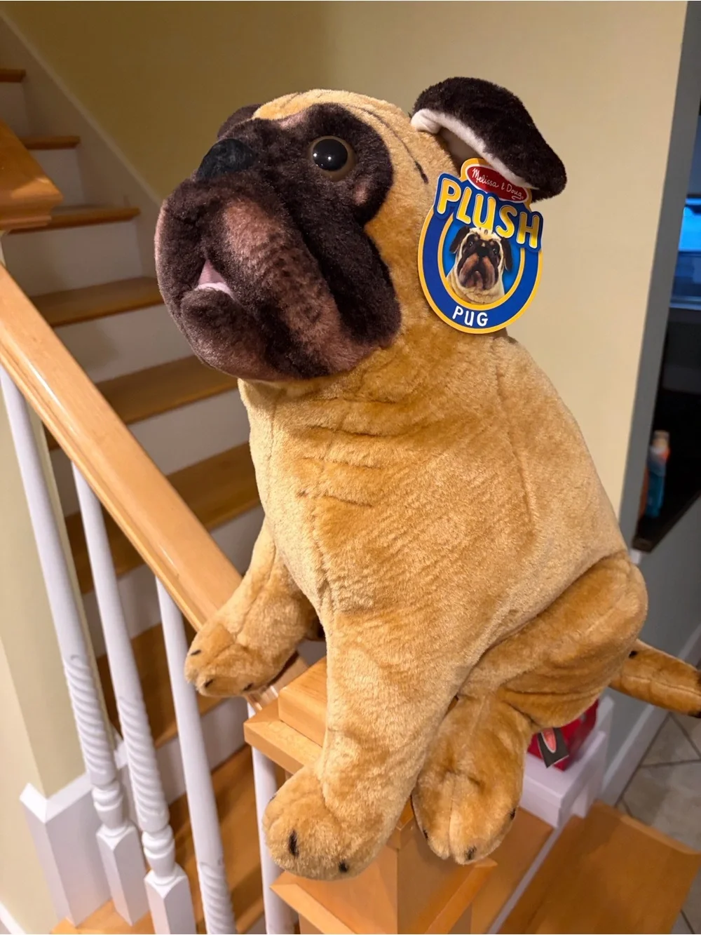 Melissa & Doug Plush Pug Stuffed Dog Toy - Tan and Brown